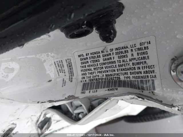 Honda CIVIC EX 2014 19XFB2F81EE262735 Image 9