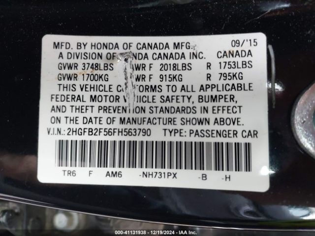 2HGFB2F56FH563790 Honda Civic Lx