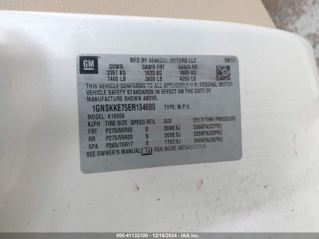 1GNSKKE75ER134680 Chevrolet Suburban 1500 Ltz