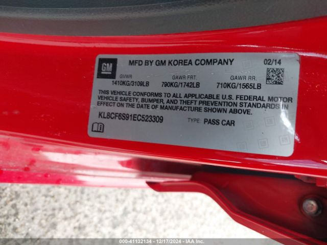 KL8CF6S91EC523309 Chevrolet Spark 2lt Auto