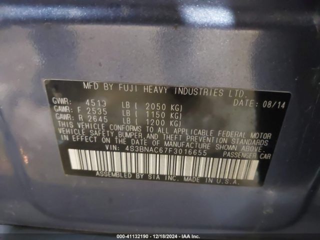 4S3BNAC67F3016655 Subaru Legacy 2.5i Premium
