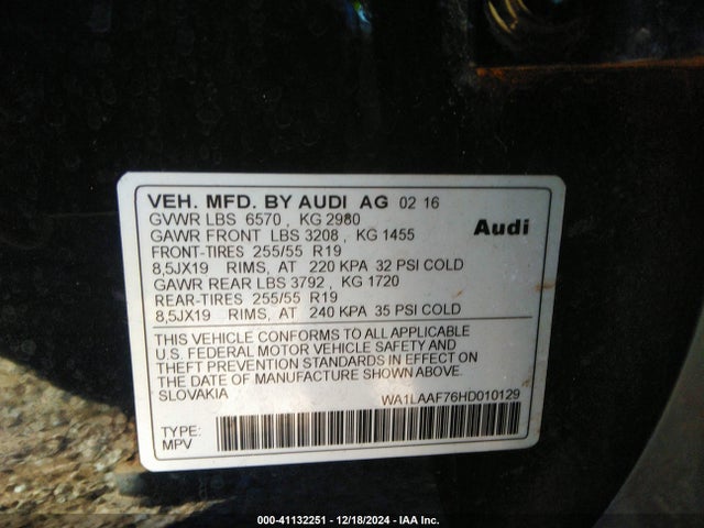 Audi Q7 3.0t Premium 2017 WA1LAAF76HD010129 Image 9