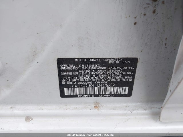 JF2GTHSC9MH379259 Subaru Crosstrek Sport