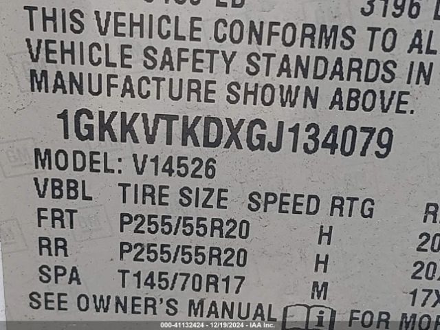 1GKKVTKDXGJ134079 GMC Acadia Denali
