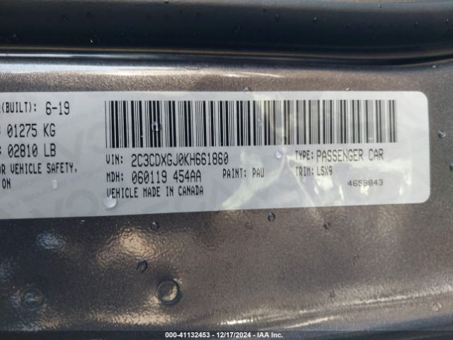 2C3CDXGJ0KH661880 Dodge Charger Scat Pack Rwd