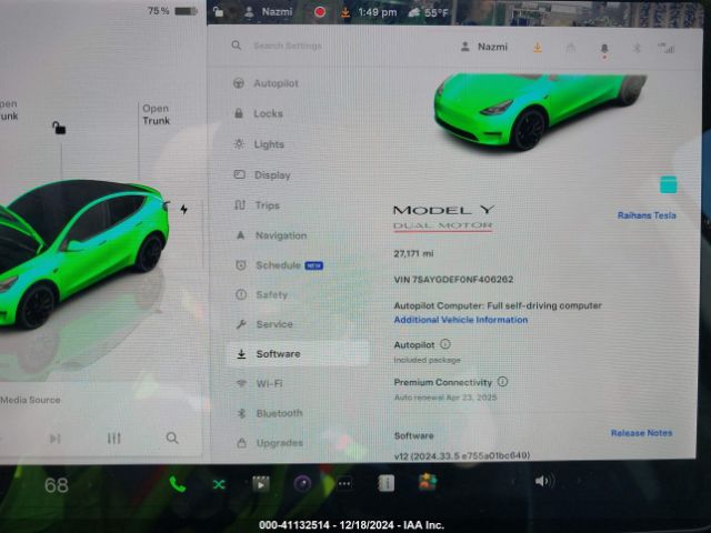 7SAYGDEF0NF406262 Tesla Model Y Performance Dual Motor All-wheel Drive