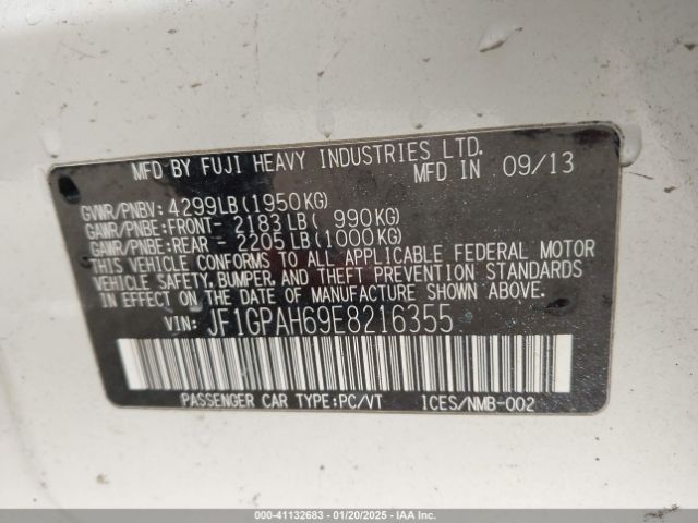 JF1GPAH69E8216355 Subaru Impreza 2.0i Limited