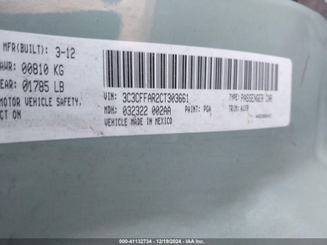 2012 FIAT 500 3C3CFFAR2CT303661 Photo 8