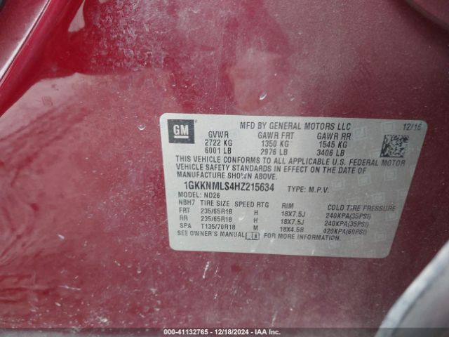 1GKKNMLS4HZ215634 GMC Acadia Slt-1