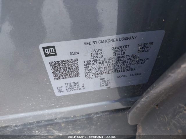 KL79MMSL7RB159851 Chevrolet Trailblazer Fwd Ls