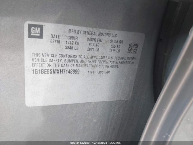 1G1BE5SMXH7148899 Chevrolet Cruze Lt Auto