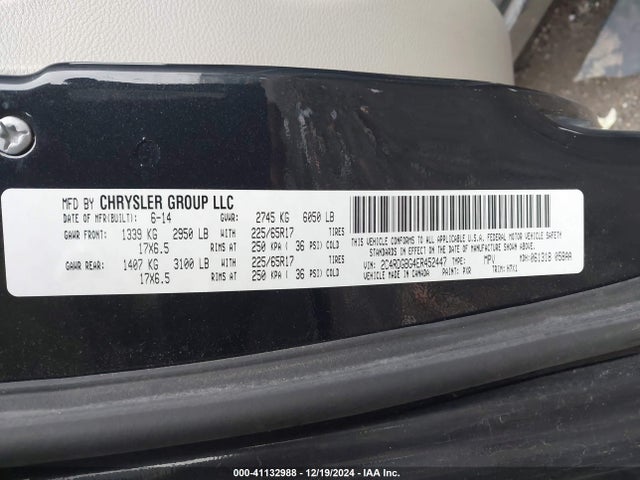 2C4RDGBG4ER452447 Dodge Grand Caravan American Value Pkg
