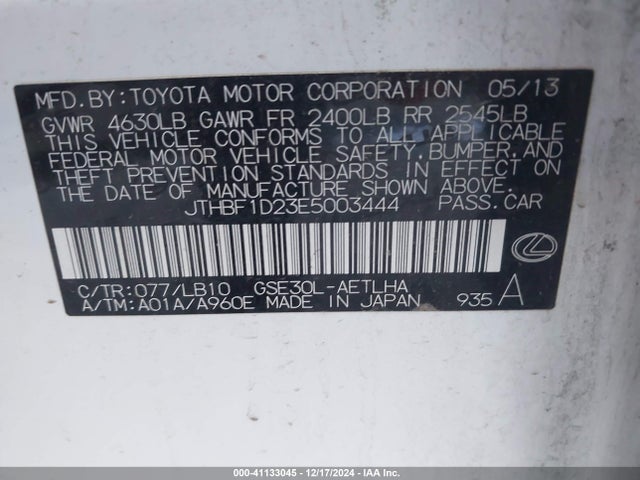 JTHBF1D23E5003444 Lexus IS 250