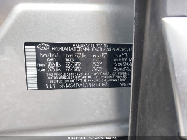 Hyundai Santa Fe Limited 2023 5NMS4DAL7PH644067 Image 9