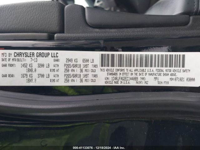 1C4RJFAG2EC144089 Jeep Grand Cherokee Laredo