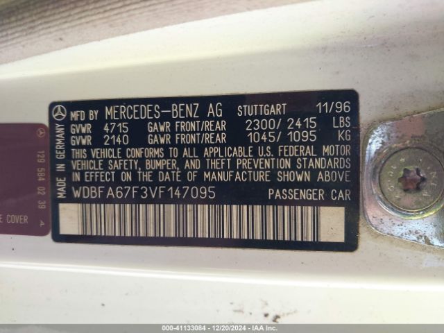 1997 MERCEDES-BENZ SL 500 WDBFA67F3VF147095 Photo 8