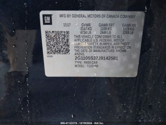 2G1105S37J9142581 Chevrolet IMPALA 1LT