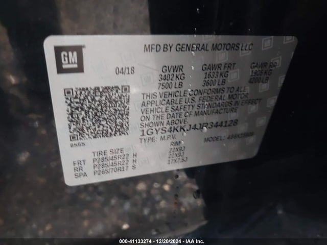 2018 CADILLAC ESCALADE ESV 1GYS4KKJ4JR344128 Photo 8