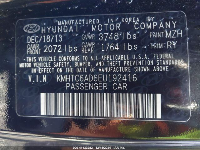 KMHTC6AD6EU192416 Hyundai Veloster Base W/gray