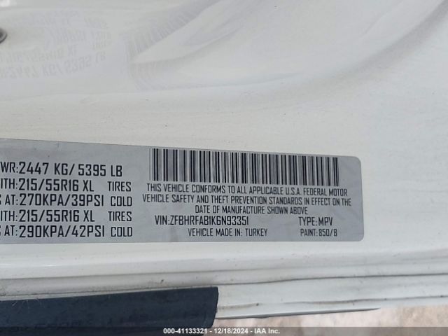 ZFBHRFAB1K6N93351 RAM Promaster City Tradesman