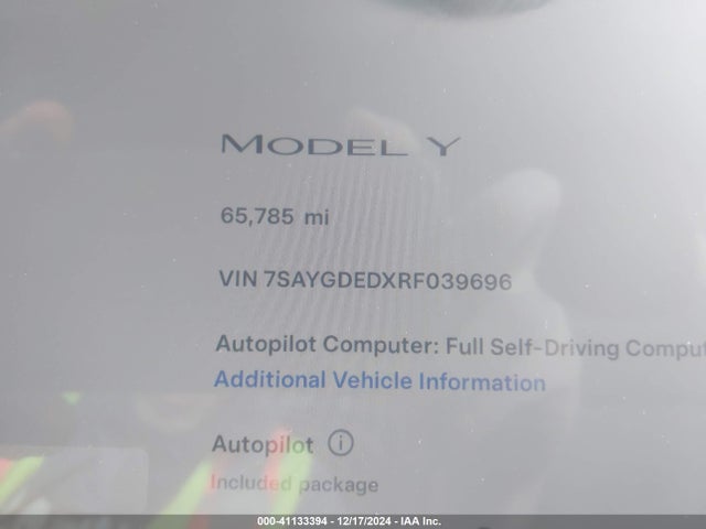 2024 TESLA MODEL Y 7SAYGDEDXRF039696 Photo 6