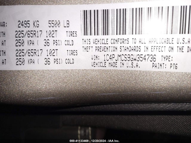 Jeep Cherokee Latitude 2016 1C4PJMCS9GW354736 Image 9