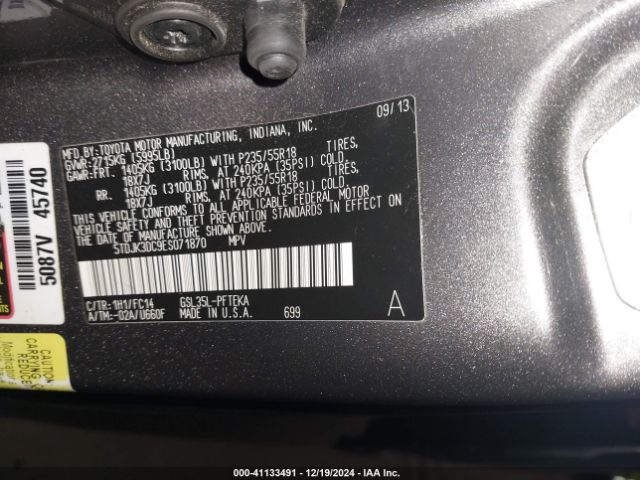 5TDJK3DC9ES071870 Toyota Sienna Le 7 Passenger