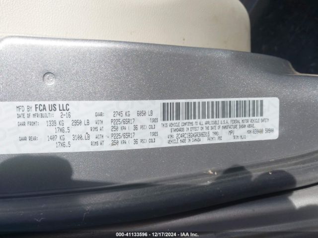 2C4RC1BGXGR306315 Chrysler Town & Country Touring