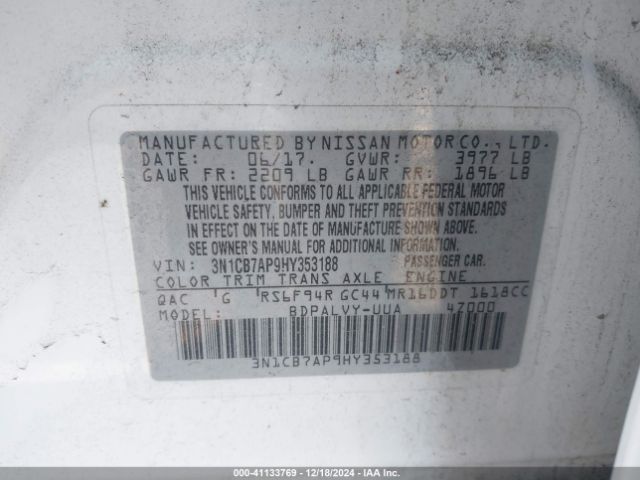3N1CB7AP9HY353188 Nissan Sentra Nismo