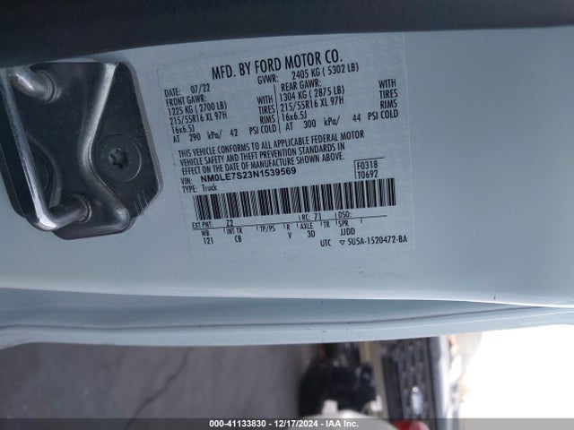 Ford Transit Connect Xl Cargo Van 2022 NM0LE7S23N1539569 Image 9