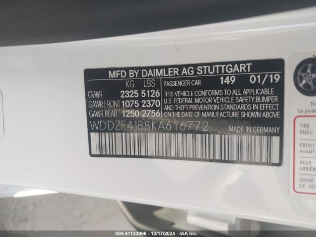 WDDZF4JB8KA616772 Mercedes-Benz E 300