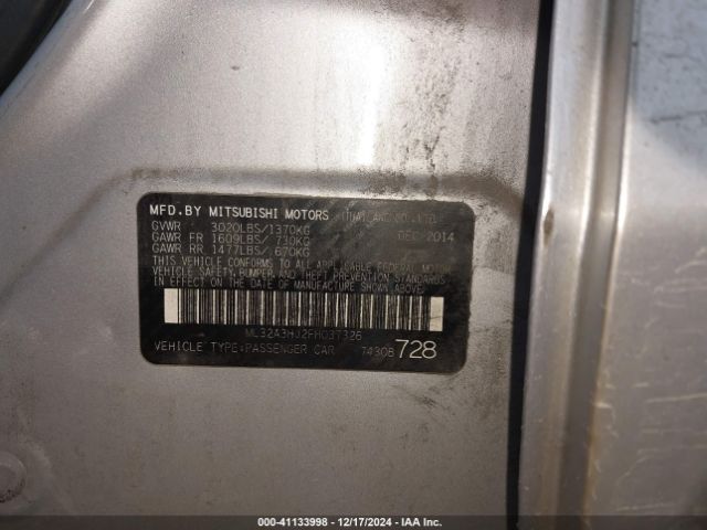 ML32A3HJ2FH037326 Mitsubishi Mirage De/rf
