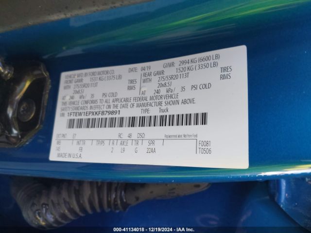 1FTEW1EPXKFB79891 Ford F-150 Xlt