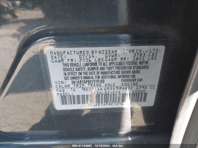 Nissan SENTRA SV 2014 3N1AB7AP8EY276168 Image 9