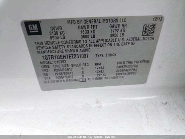 1GTR1UEH7EZ231037 GMC Sierra 1500 Sle