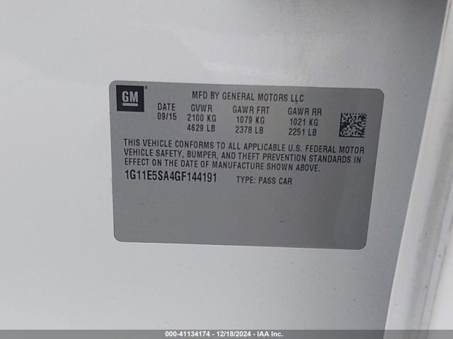 Chevrolet Malibu Limited Ltz 2016 1G11E5SA4GF144191 Image 9