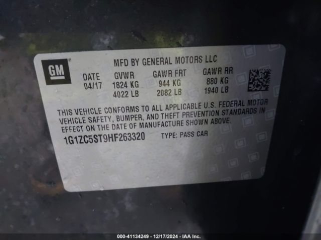 1G1ZC5ST9HF263320 Chevrolet Malibu 1fl
