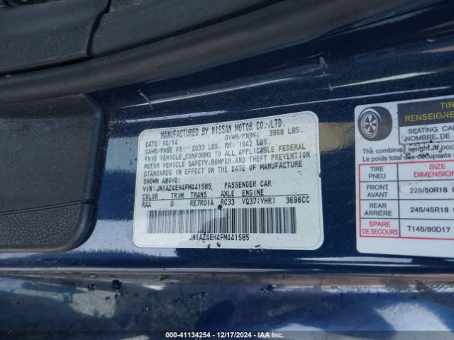 JN1AZ4EH4FM441585 Nissan 370Z