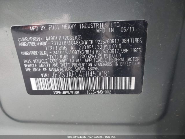 JF2SJAEC4EH450081 Subaru Forester 2.5i Premium
