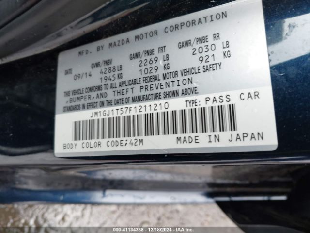 JM1GJ1T57F1211210 Mazda Mazda6 I Touring