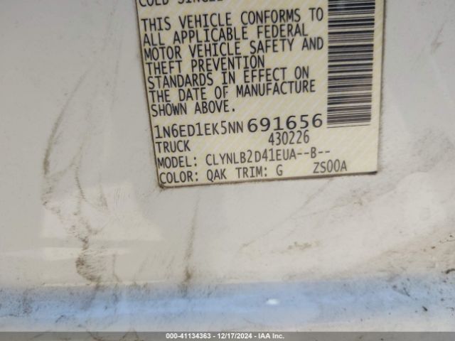 1N6ED1EK5NN691656 Nissan Frontier Sv 4x4