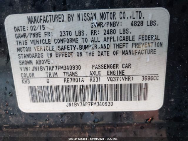 2015 INFINITI Q50 JN1BV7AP7FM340930 Photo 8