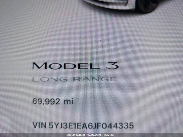 5YJ3E1EA6JF044335 Tesla Model 3 Long Range/mid Range