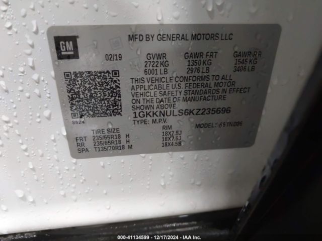 1GKKNULS6KZ235696 GMC Acadia Slt-1