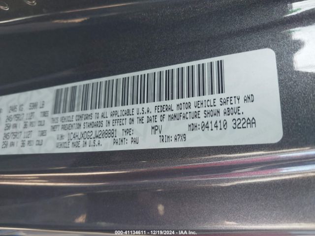 1C4HJXDG2JW208881 Jeep Wrangler Unlimited Sport S 4x4