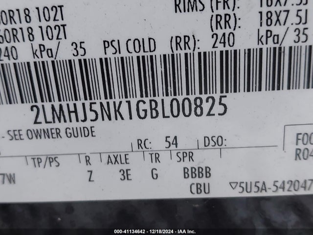 2LMHJ5NK1GBL00825 Lincoln Mkt Livery