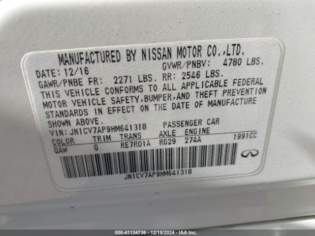 JN1CV7AP9HM641318 Infiniti Q50 2.0t Base