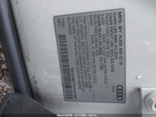 WA1LABF77JD031387 Audi Q7 3.0t Premium