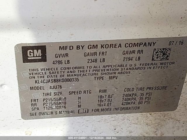 KL4CJASB8HB000935 Buick Encore Preferred