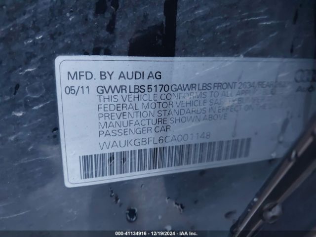 2012 AUDI S4 WAUKGBFL6CA001148 Photo 8